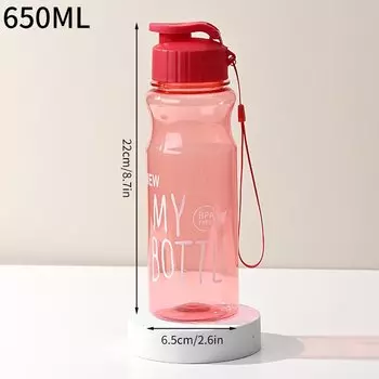 Прозрачная пластиковая бутылка для воды 650 мл