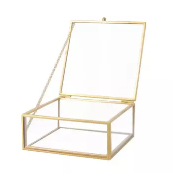 Прозрачная шестигранная стеклянная шкатулка для украшений