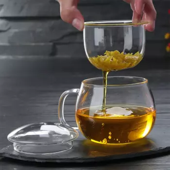 Прозрачная Стеклянная Кружка для молока, воды, кофе, чая, с фильтром для заварки чая, кружка для пива с ручкой термостойкая, S2017510