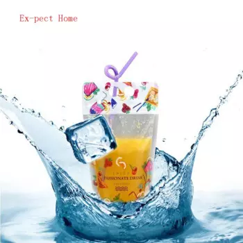 Прозрачная столешница для напитков, кофе, пластиковая упаковка, пакет для хранения сока с соломой 1000 шт