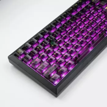 Прозрачные алмазные колпачки для клавиш, черные прозрачные колпачки для клавиш со льдом, персонализированные колпачки для клавиш с вишневым профилем для игр, механическая клавиатура Rainy75