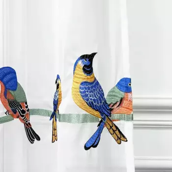 Прозрачные белые шторы WPKIRA из полиэстера