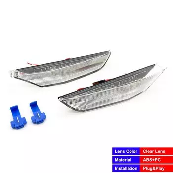 Прозрачные и дымчатые линзы для Infiniti G35 Nissan Skyline V35 седан, боковая лампа, желтый указатель поворота с белыми дневными ходовыми огнями