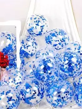 Прозрачные латексные шары 12 дюймов с блестками и конфетти, набор из 10 штук