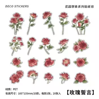 Прозрачные наклейки цветы розы Gimue