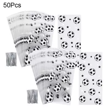 Прозрачные пакеты для конфет, футбольная тема, ZQCXLD