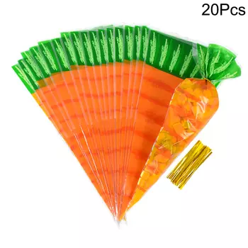 Прозрачные пакеты для конфет XUNYIONE с кроликом и морковью