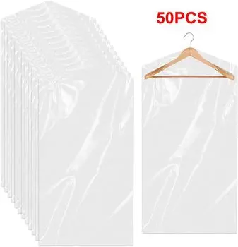Прозрачные пластиковые чехлы для одежды 50 шт.
