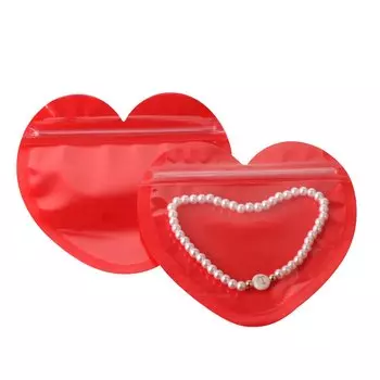 Прозрачные пластиковые мешочки для украшений LFPU сердце 10/50 шт.