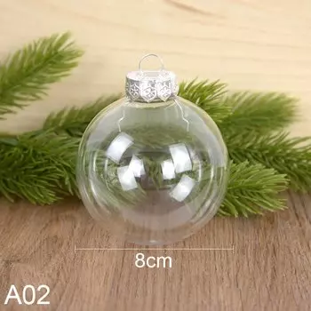 Прозрачные подвесные шарики для елки CYZIWEI, 6 шт.