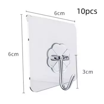 Прозрачные самоклеящиеся крючки BOUSSAC 10 шт.