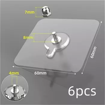Прозрачные самоклеящиеся крючки BOUSSAC 6 шт.