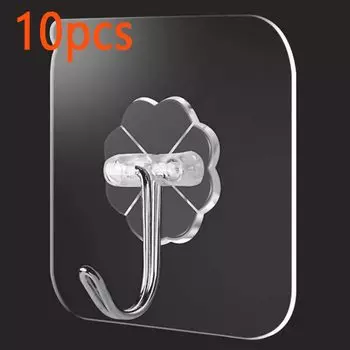 Прозрачные самоклеящиеся крючки PGY, 3 штуки