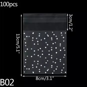 Прозрачные самоклеящиеся пакеты для конфет XUNYIONE 100 шт