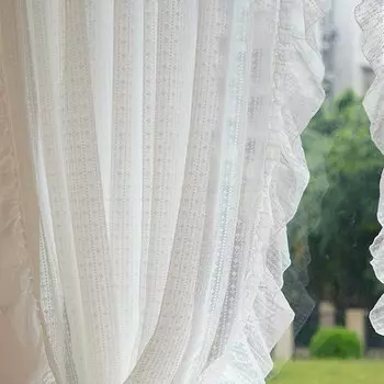 Прозрачные шторы AiFish белые полоски