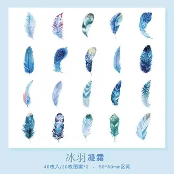 Прозрачные водонепроницаемые наклейки с перьями Gimue