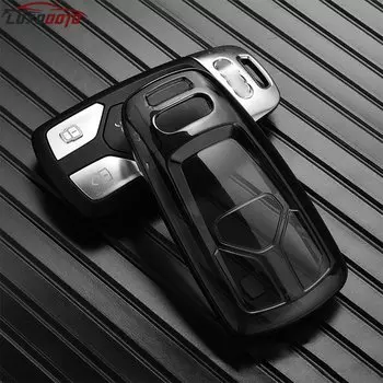 Прозрачный чехол для автомобильного ключа из ТПУ, чехол для ключей с полным покрытием для Audi A6, A5, A4, B9, A4L, A5, Q5, Q7, TT, TTS, A6, 8s, S5, Q5, Sline, SQ5, аксессуары