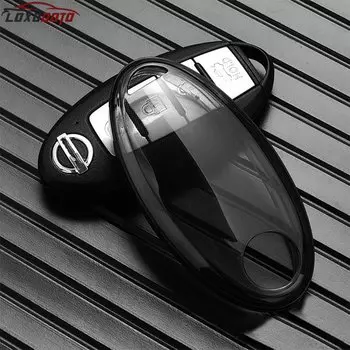 Прозрачный чехол для автомобильных ключей из ТПУ, колпачки для Nissan Rogue Xtrail Kicks Juke Qashqai Tiida Patrol Leaf Micra Note Serena Murano