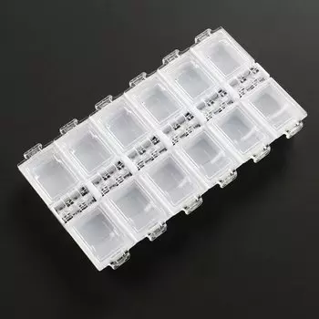 Прозрачный контейнер для ювелирных изделий 12 сеток