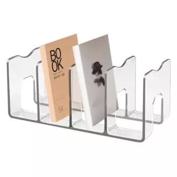 Прозрачный разделитель для книг с 4 ячейками, настольный органайзер, прозрачная настольная стойка для сортировки книг, разделенная Подставка для книг, товары для учебы