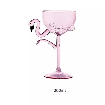 Прозрачный розовый бокал для шампанского Flamingo из стекла 200 мл