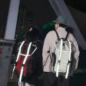 Прозрачный рюкзак для старших классов, вместительный ранец из ПВХ, модный брендовый уличный школьный ранец, светоотражающая крутая сумка 3 м