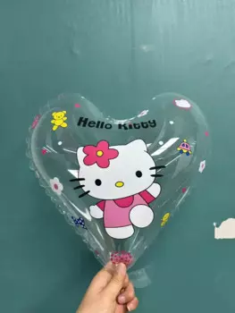 Прозрачный шарик HelloKitty в форме сердца