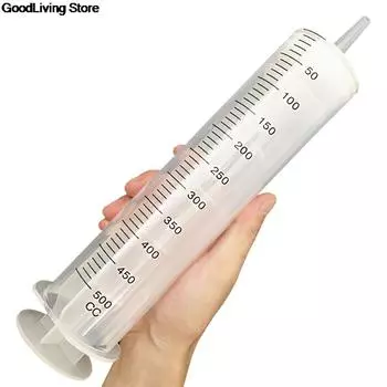 Прозрачный шприц 500 мл, шприц большой емкости, многоразовый насос, измерение для рисования чернил, для кормления питомцев, автомобильный жидкий клей, аппликатор