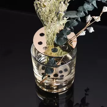 Прозрачный стеклянный цветочный горшок