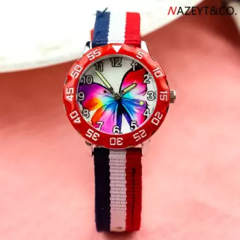 Прямая поставка Детские Мультяшные 3D часы-бабочки для маленьких мальчиков и девочек светящиеся стрелки Спортивные кварцевые наручные часы Детские нейлоновые подарочные часы