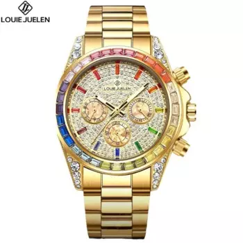 Прямая поставка, механические мужские часы, золотистые радужные автоматические Роскошные мужские часы, водонепроницаемые мужские часы, часы из нержавеющей стали