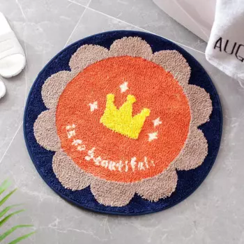 Прямая поставка с фабрики, круглый дверной коврик в виде лепестков, мультяшный дверной коврик, ковер для спальни, нескользящий коврик для ванной