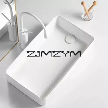 Прямоугольная керамическая раковина ZJMZYM ярко-белая