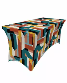 Прямоугольная юбка с геометрическим рисунком, Свадебный чехол для стола в отеле, скатерть для праздничного обеденного стола