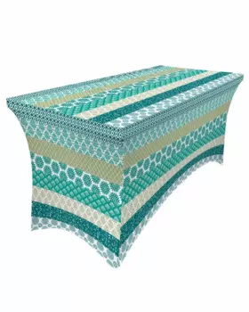 Прямоугольная юбка в стиле ретро с рисунком аквамарина, свадебное покрытие для стола в отеле, скатерть для праздничного обеденного стола