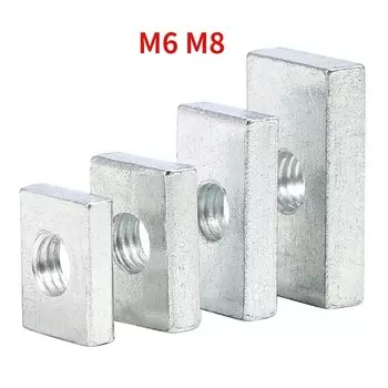 Прямоугольные гайки-слайдеры M6 M8 из оцинкованной стали