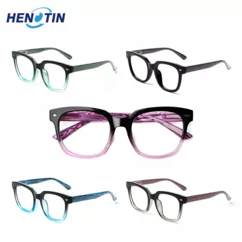 Прямоугольные ретро-очки для чтения Henotin, женские модные очки для дальнозоркости, женские компьютерные очки по рецепту с 0 ~ 600