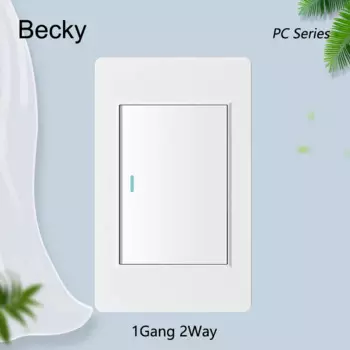 Прямоугольный кулисный переключатель 16А 2-х клавишный