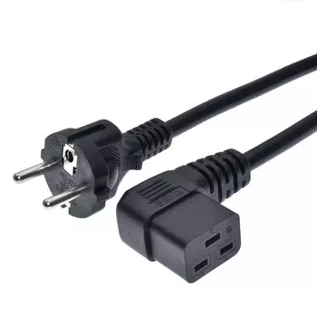 Прямоугольный силовой кабель C19 с евровилкой для сервера/PDU, подключен к кабелю питания переменного тока C20, адаптер Schuko, L-образный свинцовый шнур