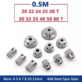 Прямозубая шестерня GooBetter стальная 0,5M 20-60 зубьев