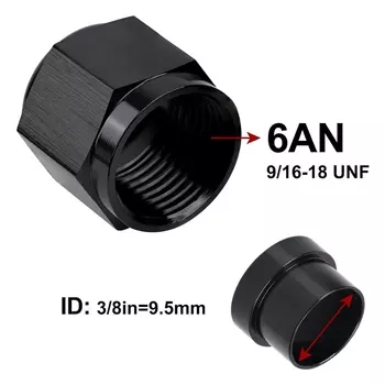 Прямые алюминиевые фитинги Sade AN4-AN12 черный