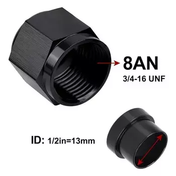 Прямые фитинги для шлангов, 0 градусов, AN4 1/4 AN6 3/8 AN8 1/2 AN10 5/8 AN12 3/4, алюминиевый адаптер, черный анодированный Цвет