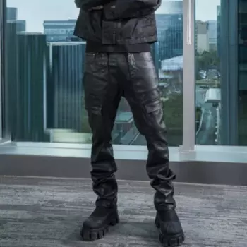 Прямые облегающие мужские джинсы с вощеным покрытием