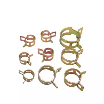 Пружинные хомуты для шланга 10 шт., оцинкованная сталь, 4-37 мм