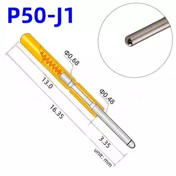 Серия P50 Никелированный латунный пружинный испытательный щуп Тестовый штифт Pogo Pin Электрическая игла обнаружения ICT FCT Инструмент для тестирования печатных плат P50-B P50-B1