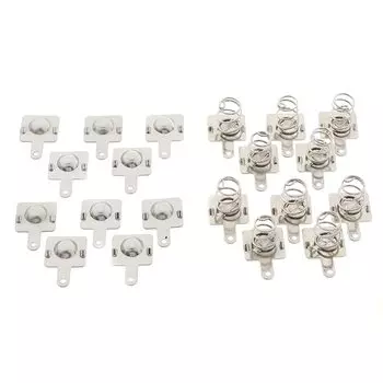 Пружинные контактные пластины для батареек AA/AAA, 10 пар, металлические, серебристые