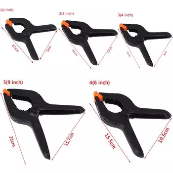 Пружинные зажимы HUXUAN, черные, пластик, 2/3/4/6/9 дюймов