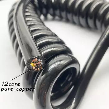 Пружинный спиральный силовой кабель, 12-жильный разводчик, 1,5 квадратного эластичного электрического провода, менее 2,5 метра/8 метра, машинный спиральный провод