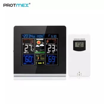 PT3379C Метеостанция Wilress RF433 Цветная станция прогноза погоды Будильник с температурой влажности в помещении и на открытом воздухе
