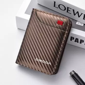 PU Leather Car Emblem Wallet Mini Credit Card Purse Portable Small Wallet For Chery OMODA 5 S5 O5 E5 C5 PRO PHEV Car Accessories